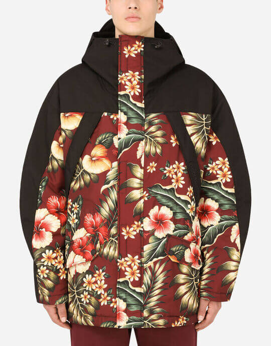 Пуховик Dolce&Gabbana с модным цветочным принтом