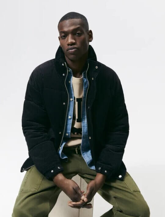 Черный тканевый пуховик Zara
