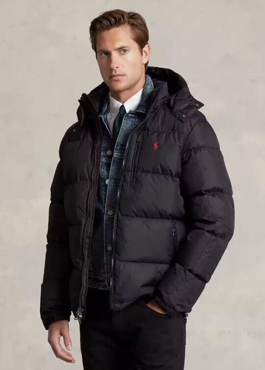 Короткий пуховик в деловом стиле Ralph Lauren