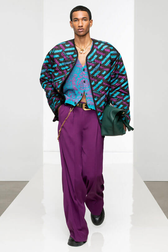 Бордовые широкие брюки Versace