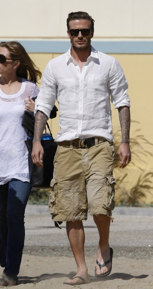 David Beckham в бермудах карго