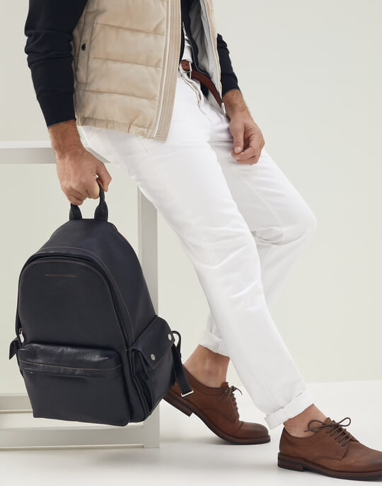 Мужской кожаный городской рюкзак Brunello Cucinelli