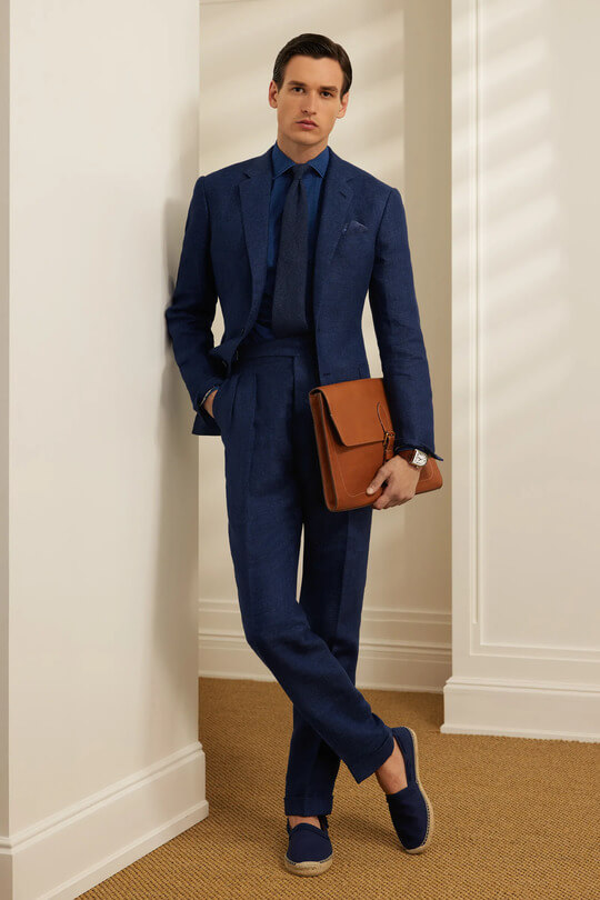 Синий костюм из новой коллекции Ralph Lauren лето 2024