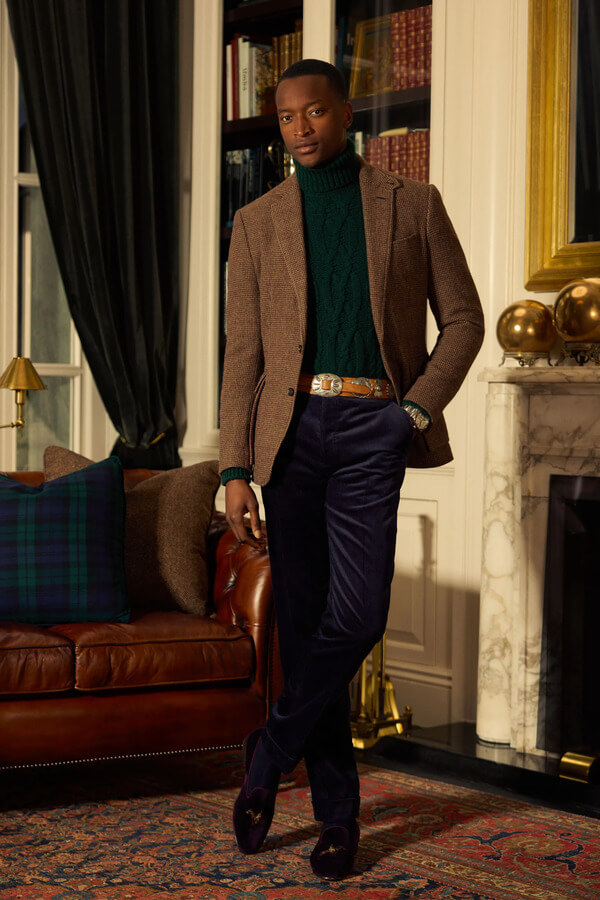 Кэжуал образ с пиджаком и свитером Ralph Lauren