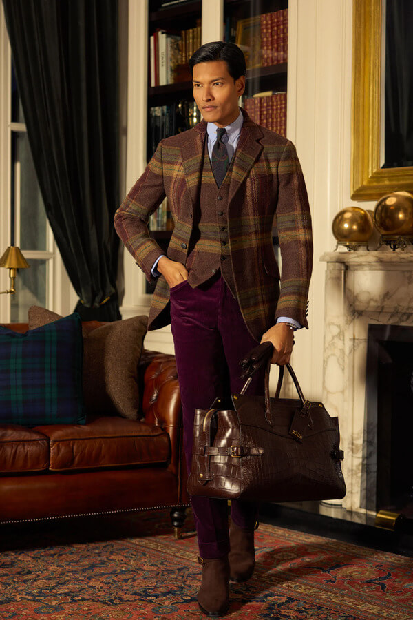 Твидовый пиджак в клетку Ralph Lauren из коллекции осень-зима 2024-2025