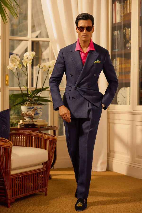 Двубортный приталенный пиджак Ralph Lauren сезон осень 2024